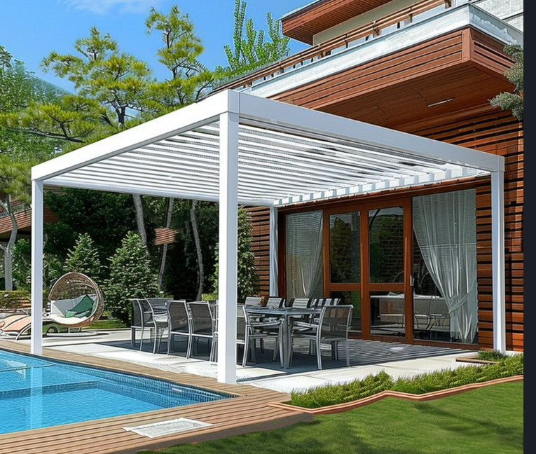 YAHOWAI ALU LOUVERED PERGOLA 13X13 WITH ADJUSTABLE ROOF 