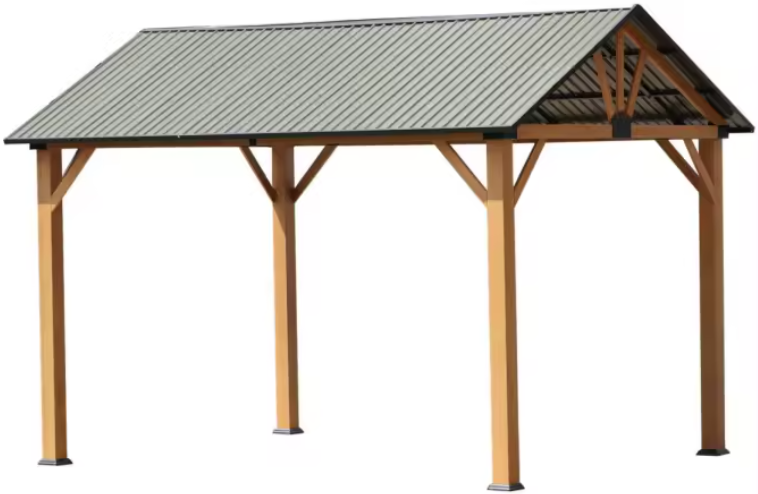 YAHOWAI Alu and solid wood hardtop gazebo 10'x14