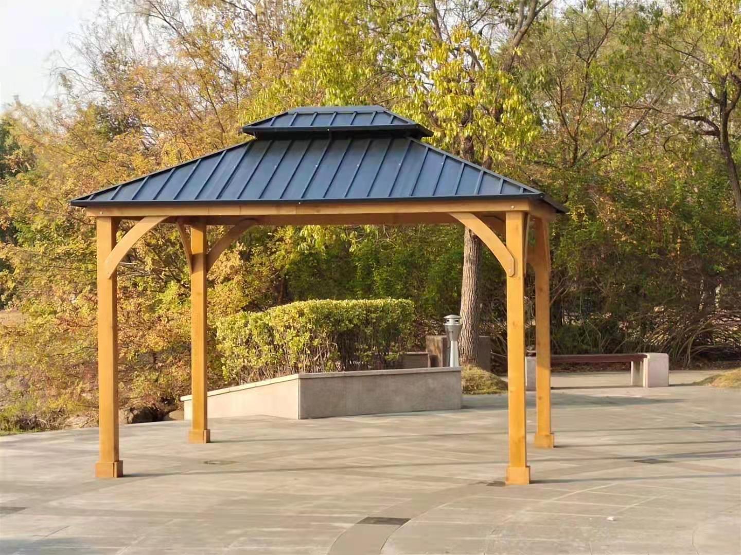 YAHOWAI ALU AND SOLID WOOD  GAZEBO 10' x 12'