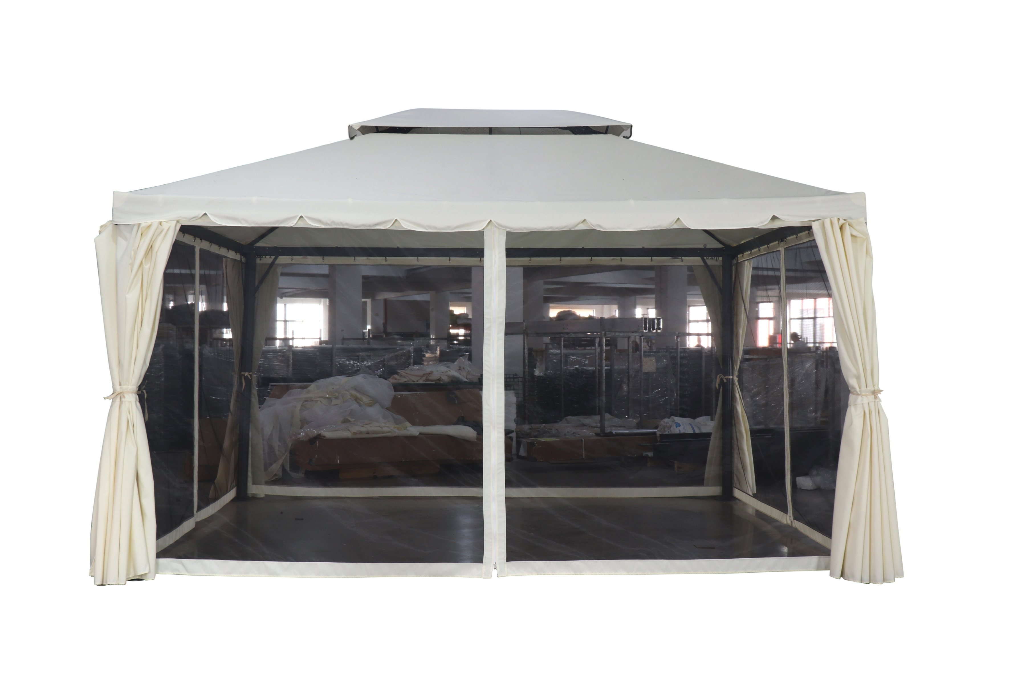 Garden  fabric  Gazebor with double roof  3x4m