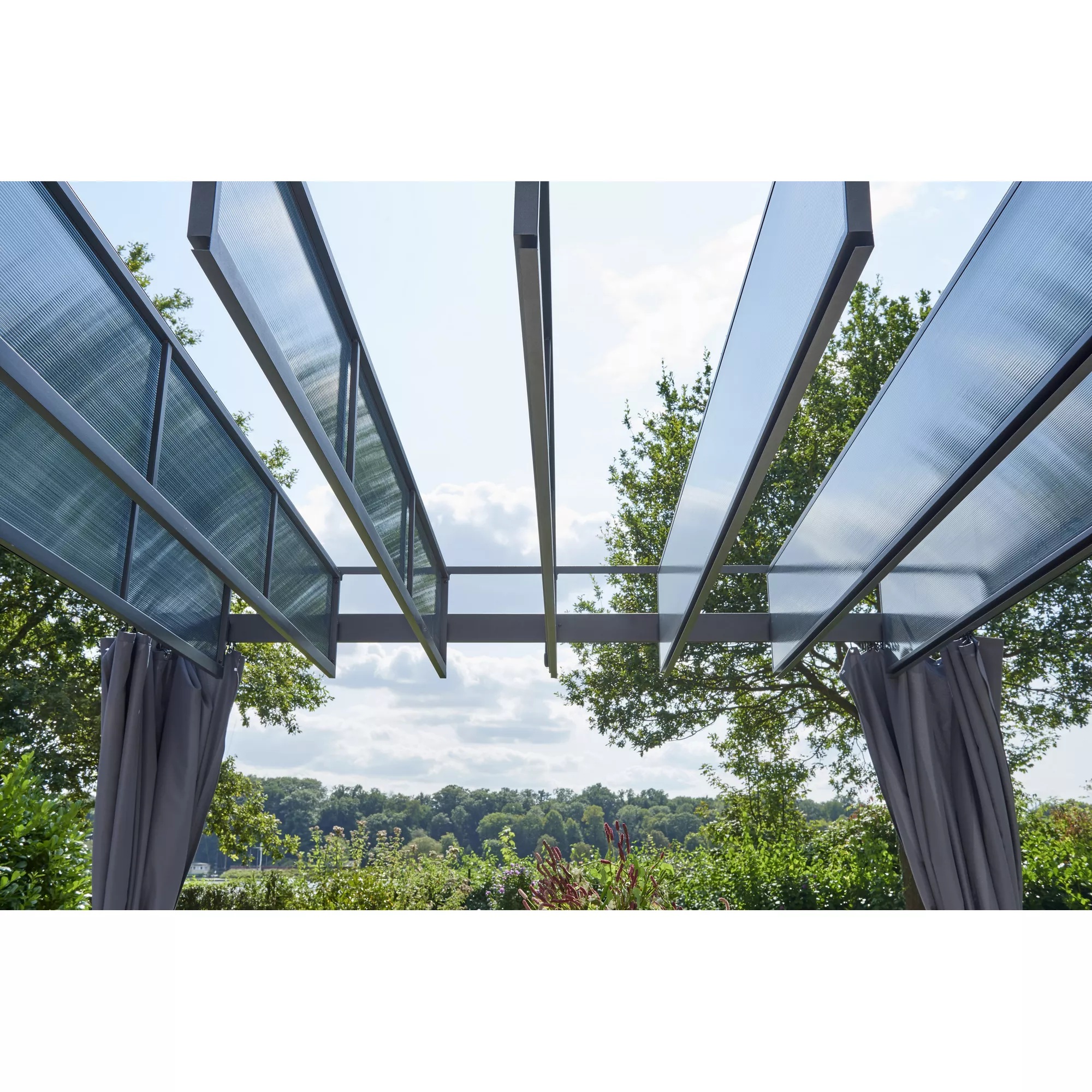  Alu louvered pergola  with pc board roof 10x13